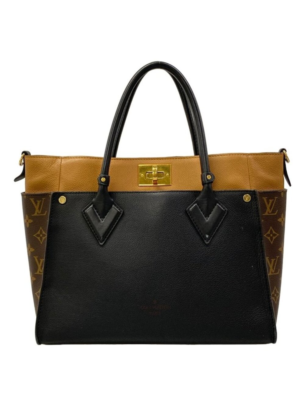 Louis Vuitton Tote Bag Monogram on My Side MM Noir Leather